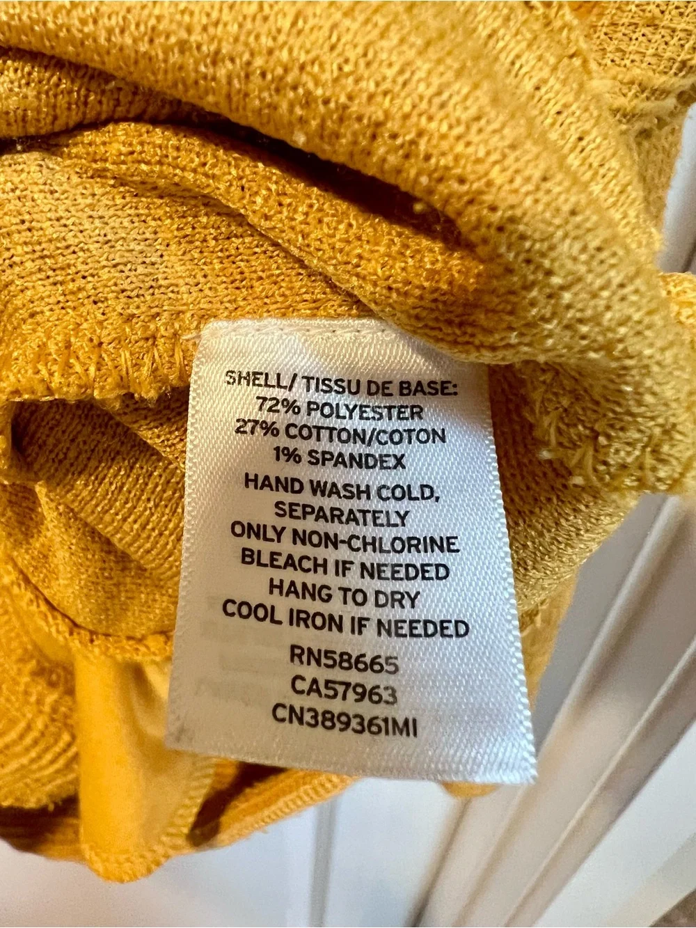 Caslon (Nordstrom) Mustard Textured Zip Bomber Jacket (size L) - Picture 6 of 6